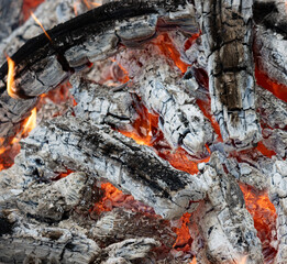 hot gray charcoal as background.