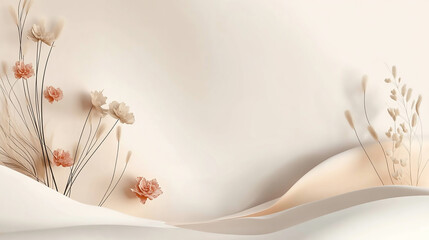 Abstract Floral Watercolor Background Featuring Soft Paper  toned, bokeh flower background, pastel and soft floral card