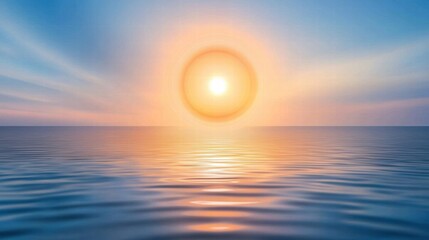 Luminous Spiral of Light Over Tranquil Sea at Sunset