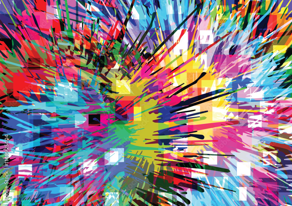 Poster abstract pattern splatter colorful geometric isometric background. vector illustration design backgr