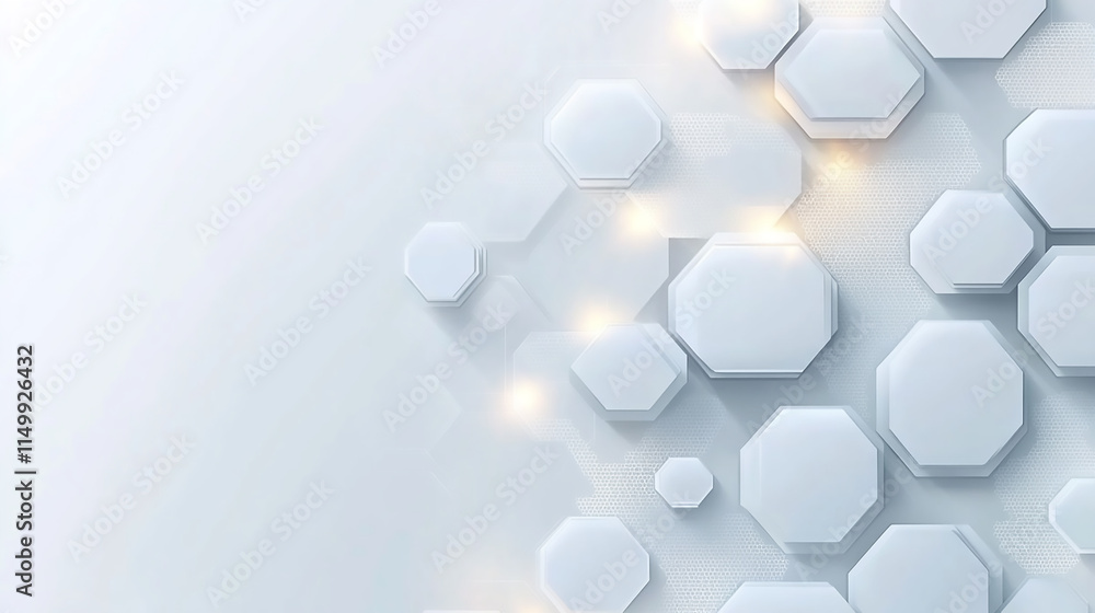 Poster background with white and black lines 3d hexagonal structure futuristic white background the abstrac