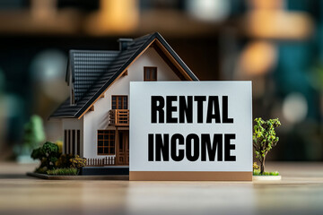 Rental income message on a white card