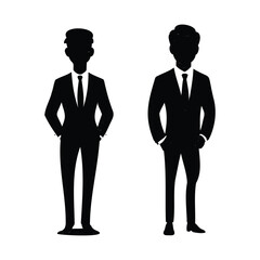 Business people, business Men and Women  vector silhouettes set