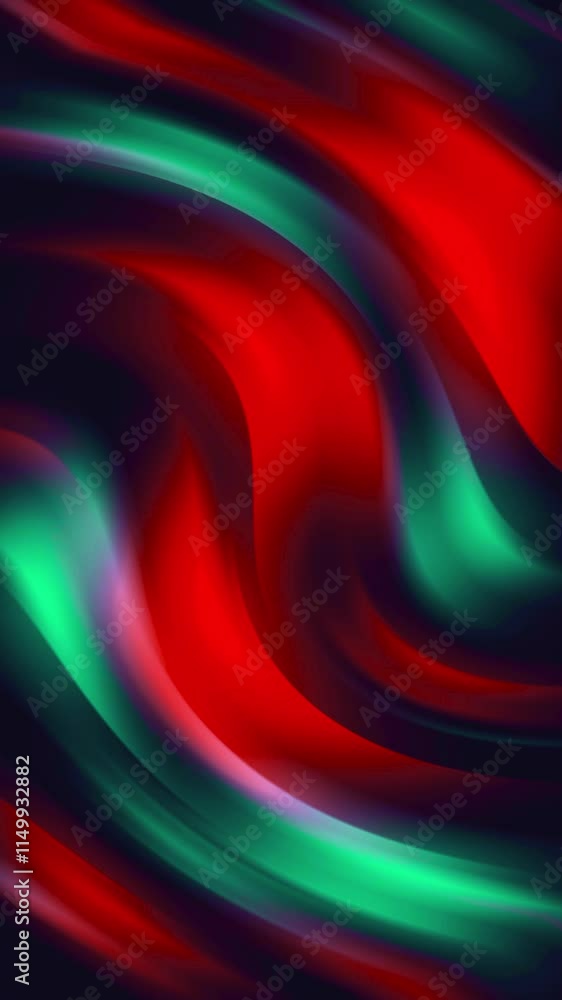 Poster red and green gradient flowing abstract background
