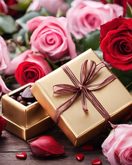 Valentine's Day, New Year, gift, love, romance, celebration, holiday, special, heart, couple, affection, surprise, happiness, joy, friendship, relationship, care, flowers, roses, chocolates, candlelig