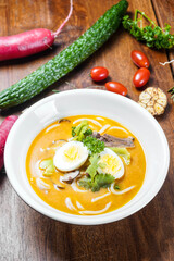 Ramen noodle soup with egg