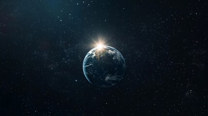 Fototapeta premium A captivating image of Earth bathed in sunlight, with the planet. AI Generation