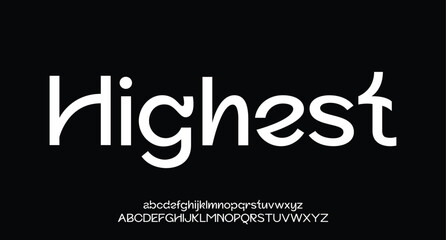 Abstract Fashion font alphabet. Minimal modern urban fonts for logo, brand etc. Typography typeface uppercase lowercase and number. vector illustration
