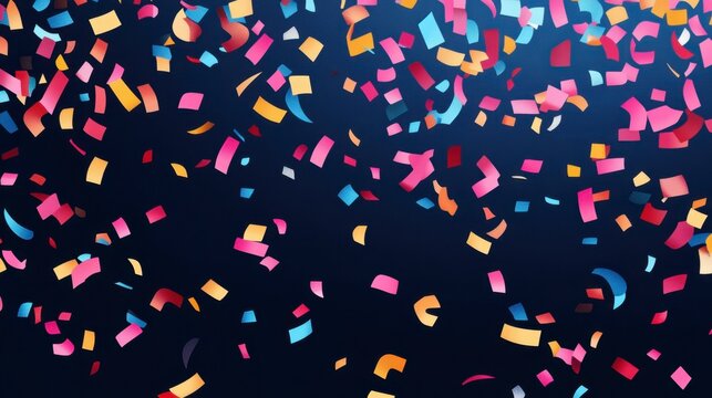 Joyful Confetti Celebration Burst on Dark Background