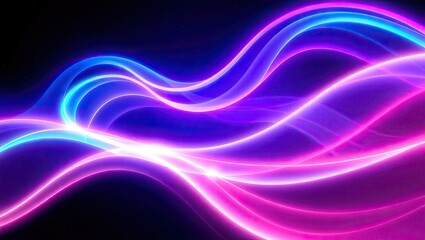 Fototapeta premium Neon Light Waves. Vibrant Digital Energy. Ideal For A Desktop Wallpaper Or Background.