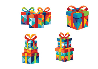 set of colorful gift boxes