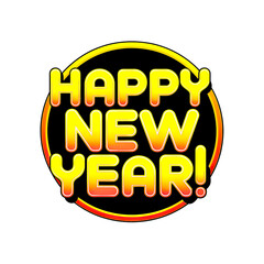 Fototapeta premium Happy New Year HNY NYE (New Year's Eve) Square Social Illustraion