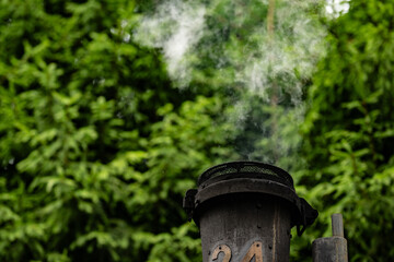 Details of a vintage steam locomotive.