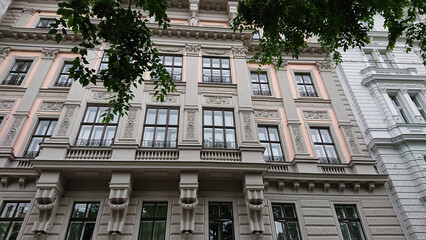 Ornate facade of historic building