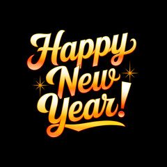 Happy New Year HNY NYE (New Year's Eve) Square Social Illustraion