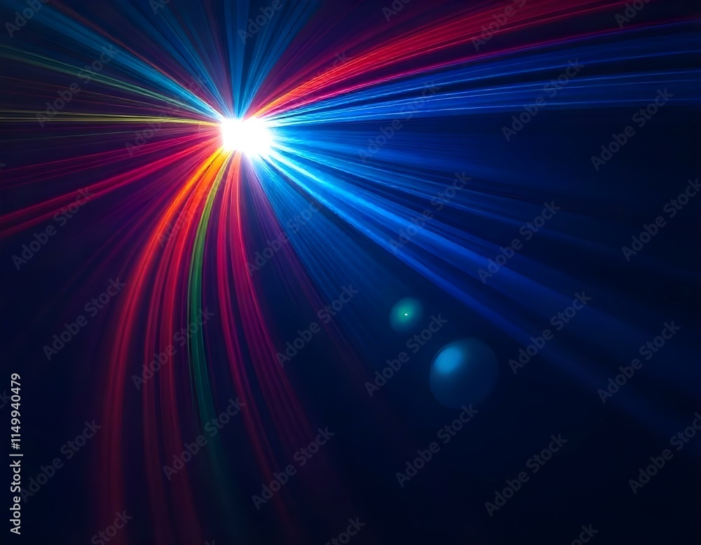 Poster curved lines radiating from the center of the image, creating a sense of depth and movement