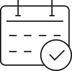 Calendar Line Icon. Calendar in line style set isolated on white background. Time icon. Vector Editable Stroke with transparent background.