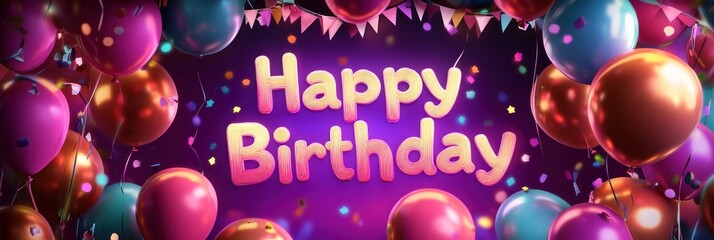 Happy Birthday Balloons Celebrate Festive Occasion