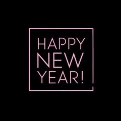 Happy New Year HNY NYE (New Year's Eve) Square Social Illustration