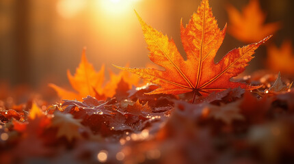 Autumn Leaves in Cinematic Detail: A Hyper-Realistic Macro Shot