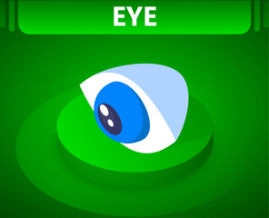 Eye isometric icon. Vector illustration. 3d concept