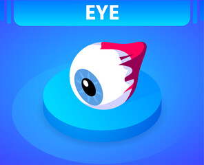 Eye isometric icon. Vector illustration. 3d concept