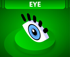 Eye isometric icon. Vector illustration. 3d concept