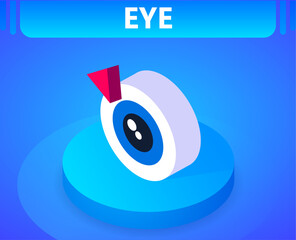 Eye isometric icon. Vector illustration. 3d concept
