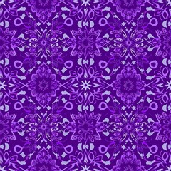 Purple Mandala Seamless Pattern 