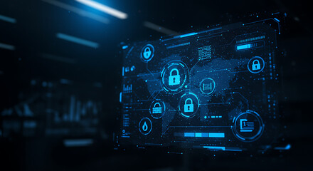Obraz premium Global Cybersecurity Data Protection Network Security Digital Privacy