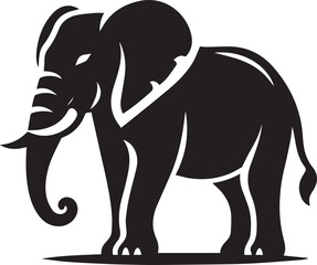 Obraz premium black Elephant Vector, Elephant Logo Vector Icon, Elephant illustration design, Elephant silhouette vector black and white