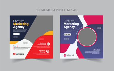 Digital business marketing social media post and web banner template eps