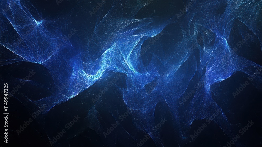 Aufkleber abstract dark blue digital background with sparkling blue light particles and areas with deep depths