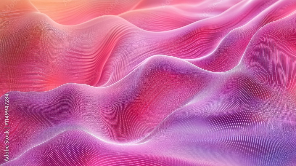 Poster abstract digital data background. wave with moving dots. musical stream of sounds. 3d rendering.