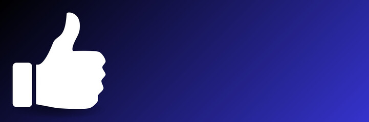 Social networks blue horizontal background with like icons