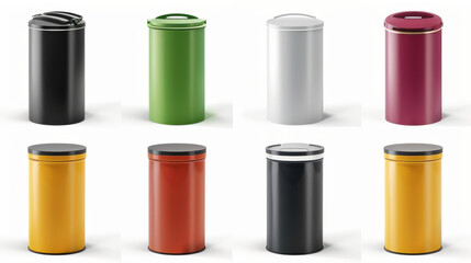 Obraz premium set of colorful garbage bins