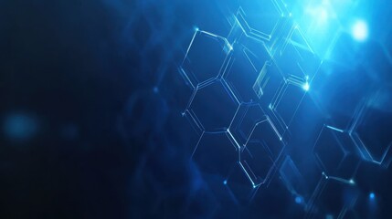 Obraz premium Blue tech background featuring circuit lines and hexagons, vector design for business, technology, or science themes.