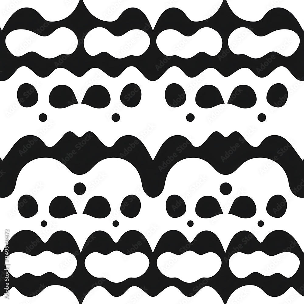 Poster abstract seamless pattern with black and white shapes: a modern geometric pattern with black and whi