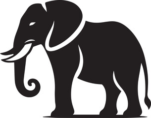 Obraz premium black Elephant Vector, Elephant Logo Vector Icon, Elephant illustration design, Elephant silhouette vector black and white
