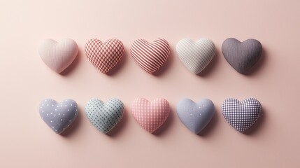 Obraz premium Heart-shaped felt jewelry, illustration 
