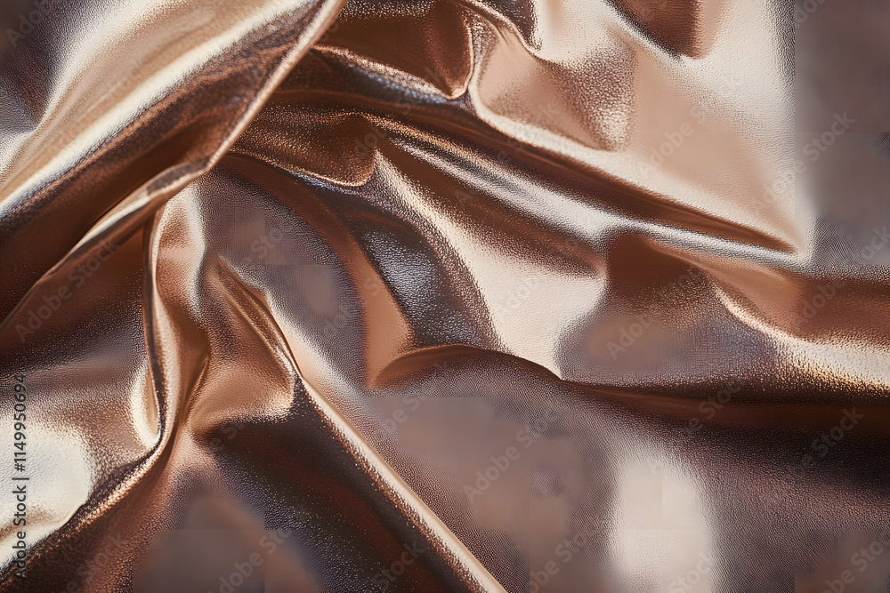 Poster a close-up abstract of a metallic surface with soft, warm tones, creating a tactile texture. this im