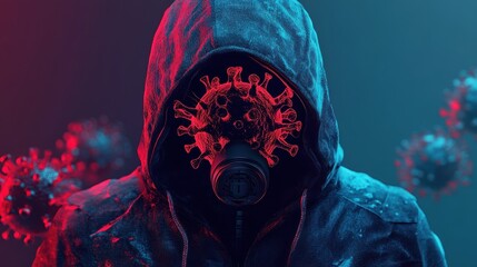 Dangerous hooded hacker breaks into government data servers and infects their system with a virus