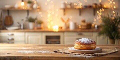 Sweet Treat on Rustic Kitchen Counter with Warm Lighting