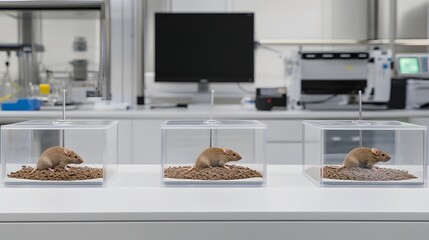 Laboratory mice in cages, representing the ethical and scientific balance in biomedical research