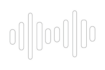 Music icon one line drawing of minimalist vector icon with black and white background
