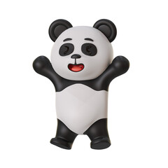Cute Panda Mascot Jumping Happy © kerismaker