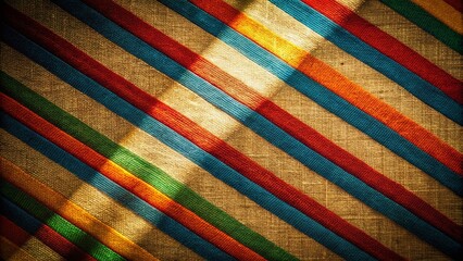 Vintage Linen Texture Background: Silhouette Stripes & Intertwined Light
