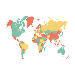 World map vector grey isolated on white background. Flat Earth, Globe world map icon. Travel worldwide eps 10