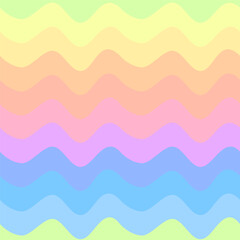 Pastel rainbow color wavy lines seamless pattern. Abstract colorful stripes