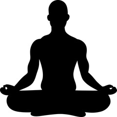 silhouette of a person meditating